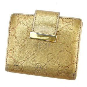 Gucci Wallet Purse Folding wallet Guccissima Woman unisex Authentic Used L1448